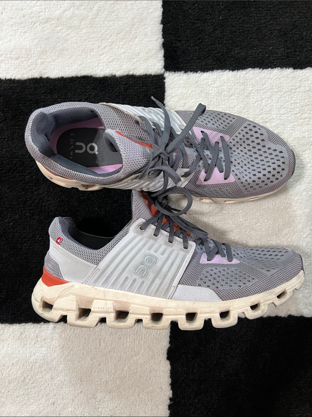 On Running Light Grey & Lavender Women's Running Shoes